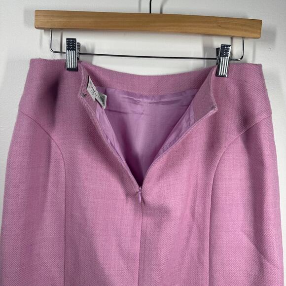 Ann Taylor LOFT Skirt Women Pink !00% Wool Lined Barbie Feminine 90s Clueless - Picture 4 of 5